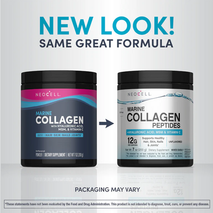 Neocell, Peptides de collagène marin + acide hyaluronique, MSM et vitamine C, poudre de 200 g