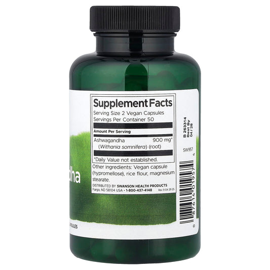 Swanson Full Spectrum® Ashwagandha, 100 Capsules (450 mg per Capsule)