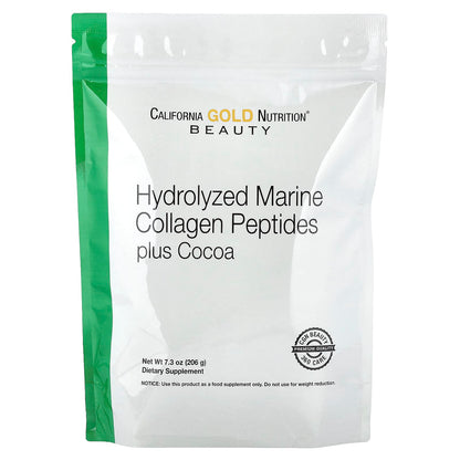 California Gold Nutrition Peptides de collagène marin hydrolysé avec cacao, 206 grammes