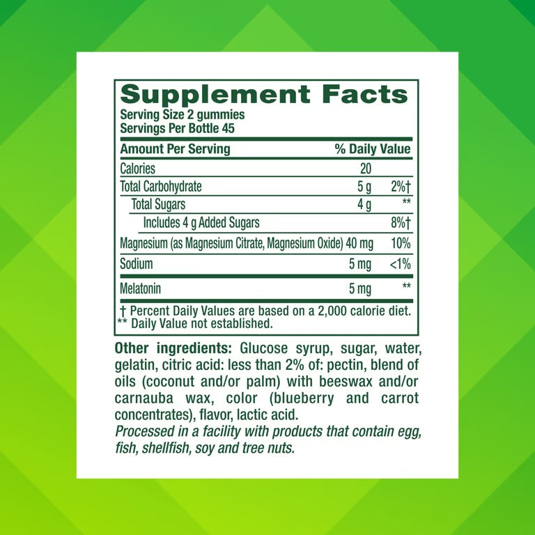 Vitafusion Mélatonine et magnésium gummies, saveur Twilight Berry Thrill, 90 unités