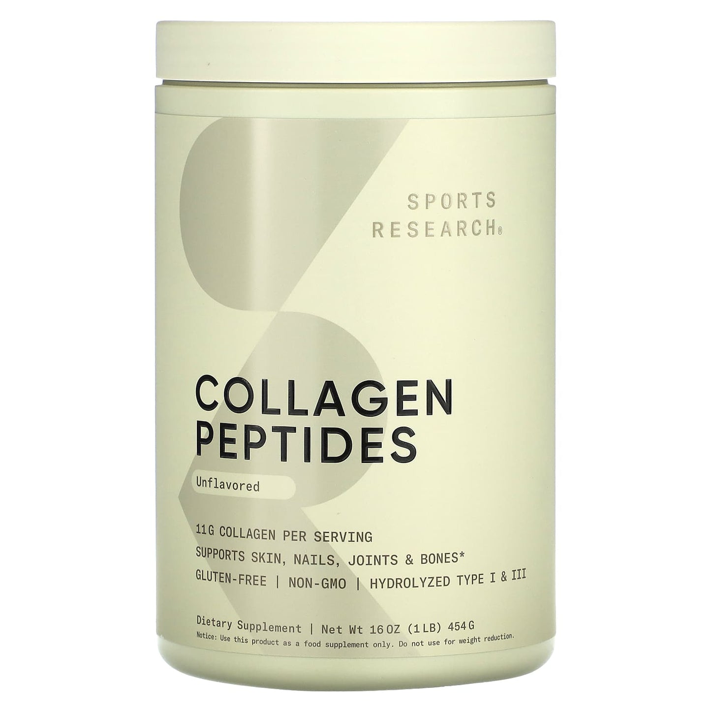 Sports Research, Peptides de collagène en poudre, 454 g