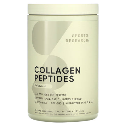 Sports Research, Peptides de collagène en poudre, 454 g