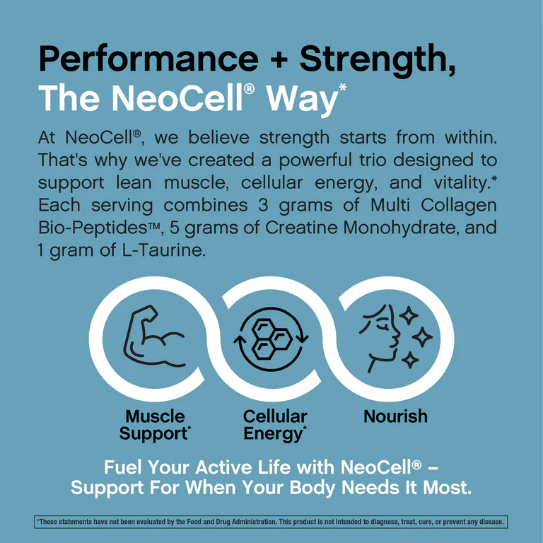 NeoCell Creatine + Multi Collagen | 10 types of collagen | 5g Creatine, 3g Collagen & 1g L-Taurine | 285 grams