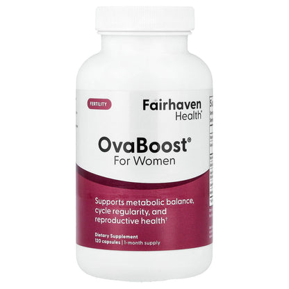 FairHaven Health Ovaboost Fertility Supplement for Women | Myo-inositol, Folic Acid | Prenatal Vitamin for Natural Fertility | 120 Capsules