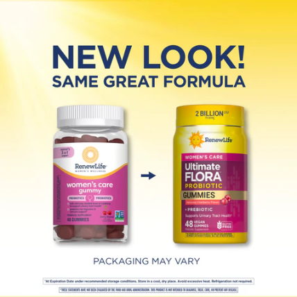 Renew Life Ultimate Flora Women's Care Probiotics + Prebiotics & Cranberry Gummies, 48 gummies