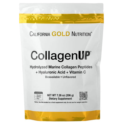 CollagenUP, Hydrolyzed Marine Collagen Peptides with Hyaluronic Acid and Vitamin C, Unflavored, 206 g