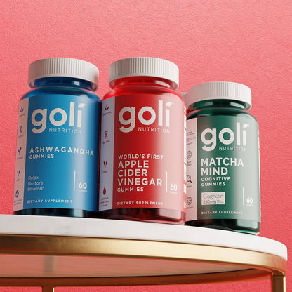 Goli Vinaigre de cidre gummies - enrichies en vitamine B12, betterave et grenade - 60 gummies