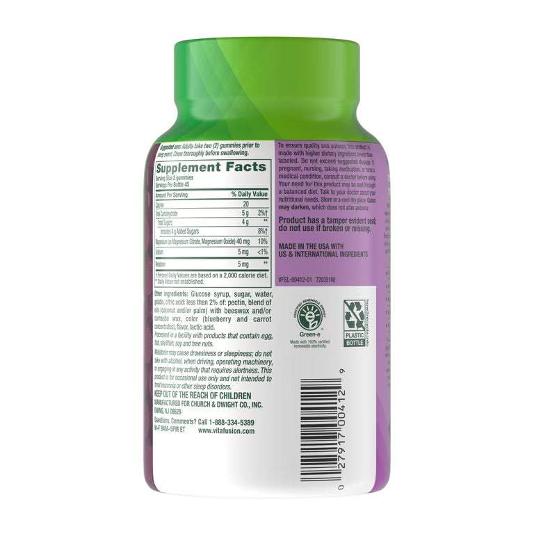 Vitafusion Mélatonine et magnésium gummies, saveur Twilight Berry Thrill, 90 unités