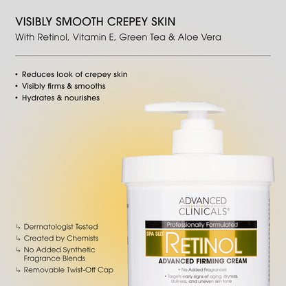 Advanced Clinicals Retinol, Advanced Firming Cream, 454 Grams