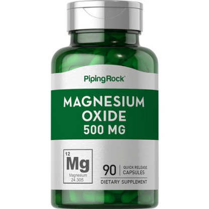 PipingRock Magnesium Oxide, 500mg, 90 capsules