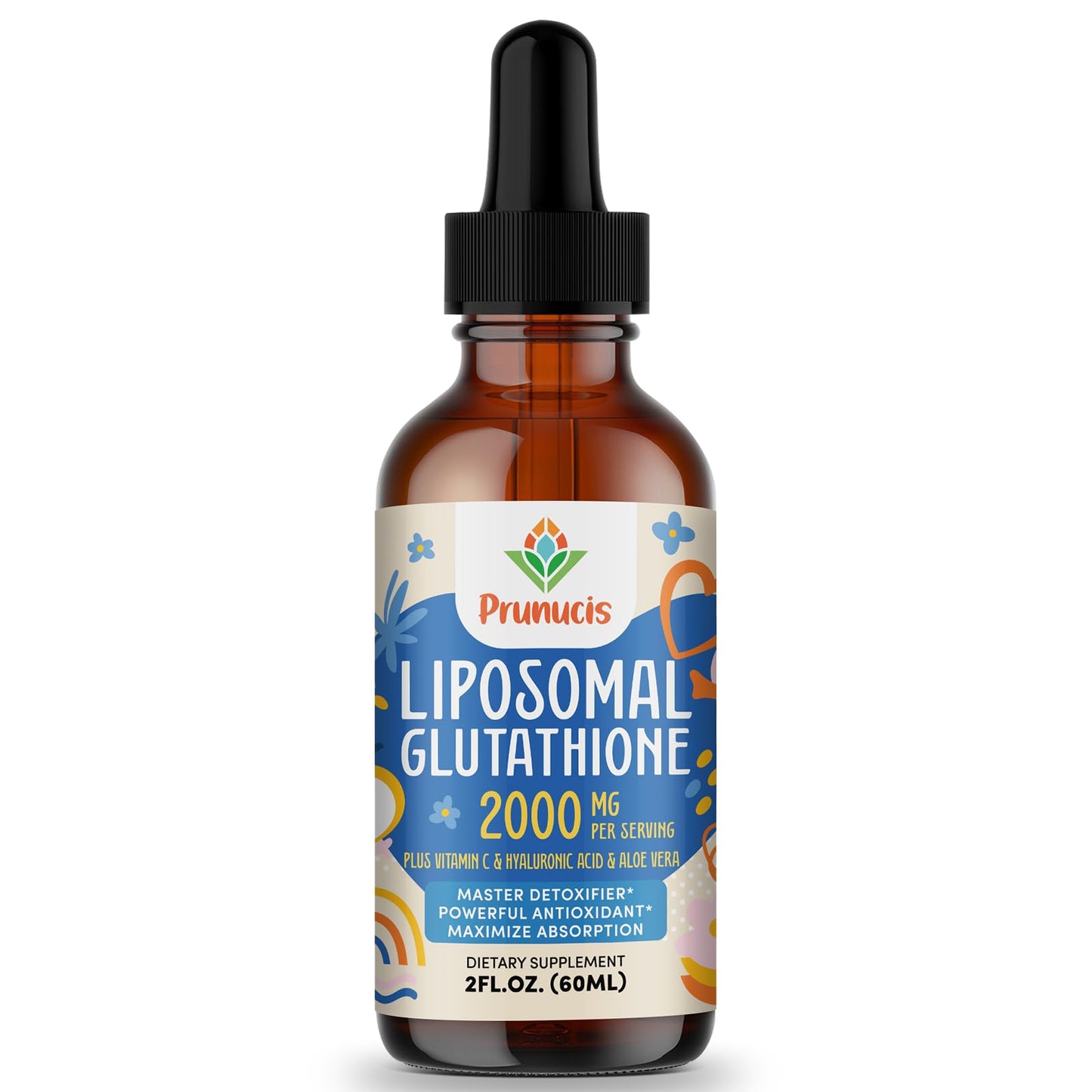 Prunicis Liquid Liposomal Glutathione + Vitamin C, Hyaluronic Acid and Aloe Vera, 60ml