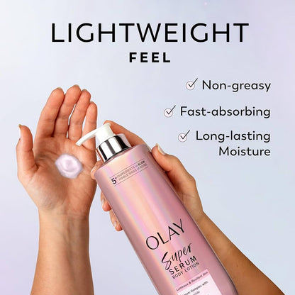 Olay Super Serum Body Lotion, for Radiant and Supple Skin, 547ml