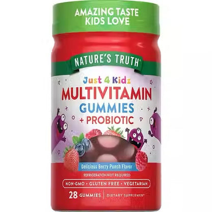 Nature's Truth, Just 4 Kids Multivitamin Gummies + Probiotics, 28 Gummies