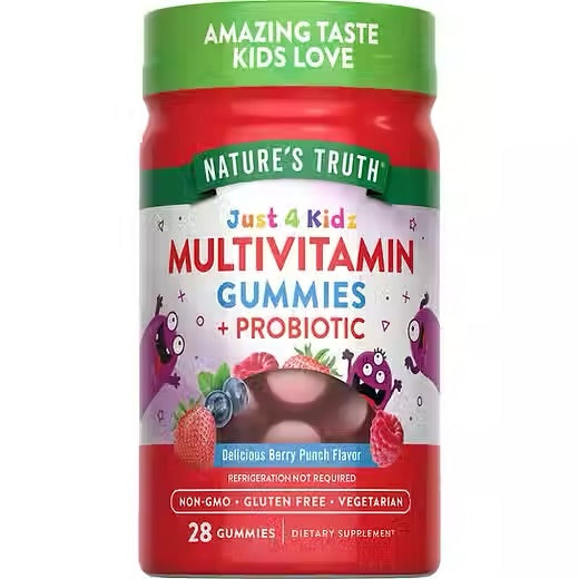 Nature's Truth, Just 4 Kids Multivitamin Gummies + Probiotics, 28 Gummies