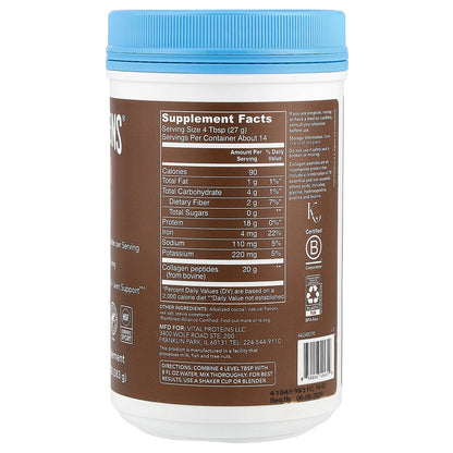 Vital Proteins Collagen Peptides, goût Chocolat, 383 grammes