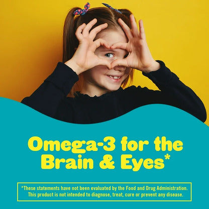 Lil Critters Omega-3 Kids Gummies, 3 Fatty Acids, DHA, EPA & ALA, Delicious Citrus Flavors, 120 Gummies