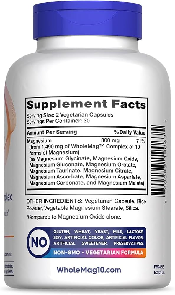 WholeMag Magnésium Complex 10 en 1, 60 gélules