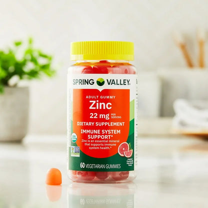 Spring Valley Zinc Gummies for Immune Support, Grapefruit Flavored, 22 mg, 60 Gummies