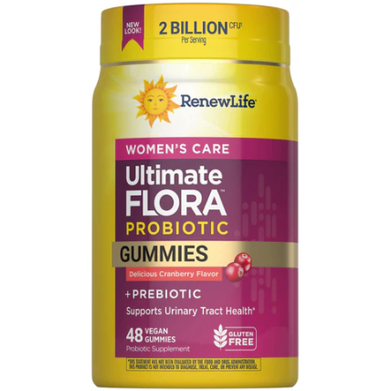Renew Life Ultimate Flora Women's Care Probiotics + Prebiotics & Cranberry Gummies, 48 gummies