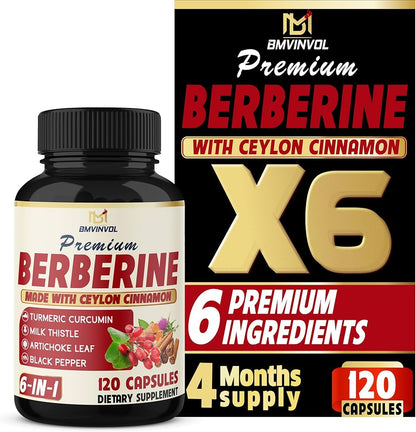 BMVINVOL Berbérine à la cannelle de Ceylan, curcuma, chardon-Marie, artichaut et poivre noir