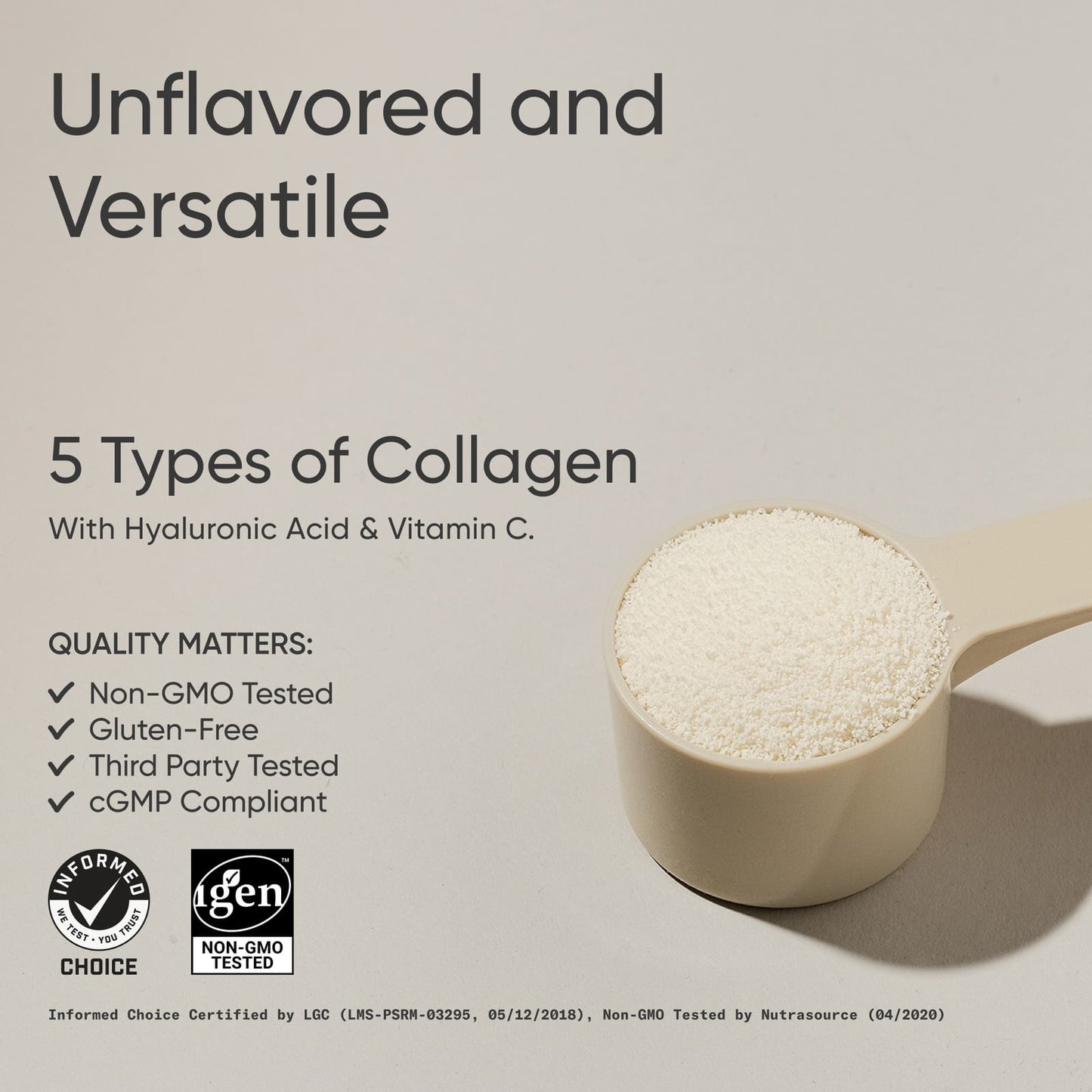 Sports Research Multi Collagen Complex Powder | Types 1, 2, 3, 5, 10 | with Hyaluronic Acid, Vitamin C & Biotin | 300 Grams