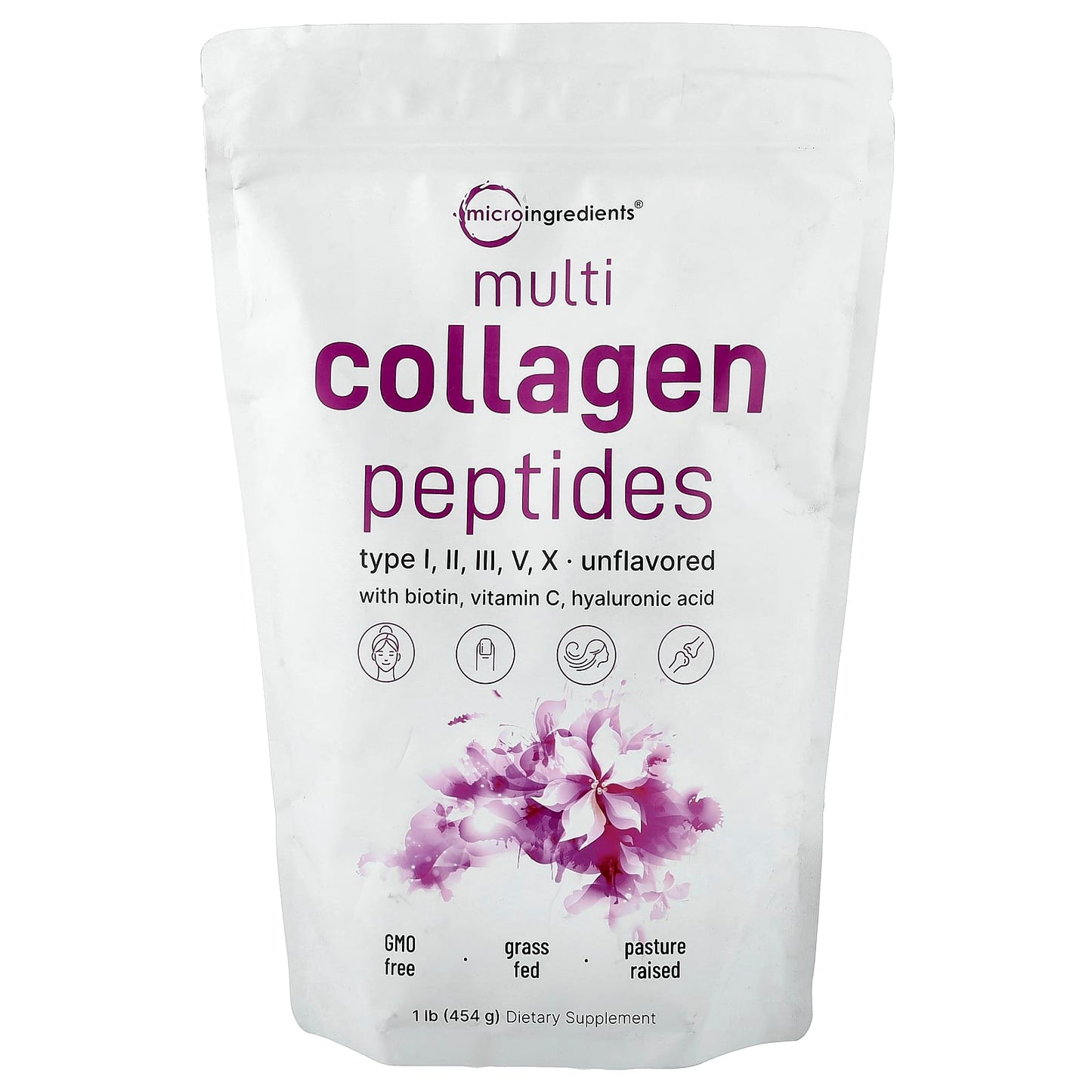 Micro Ingredients Multi Collagen Peptides Powder, Unflavored, (907g)