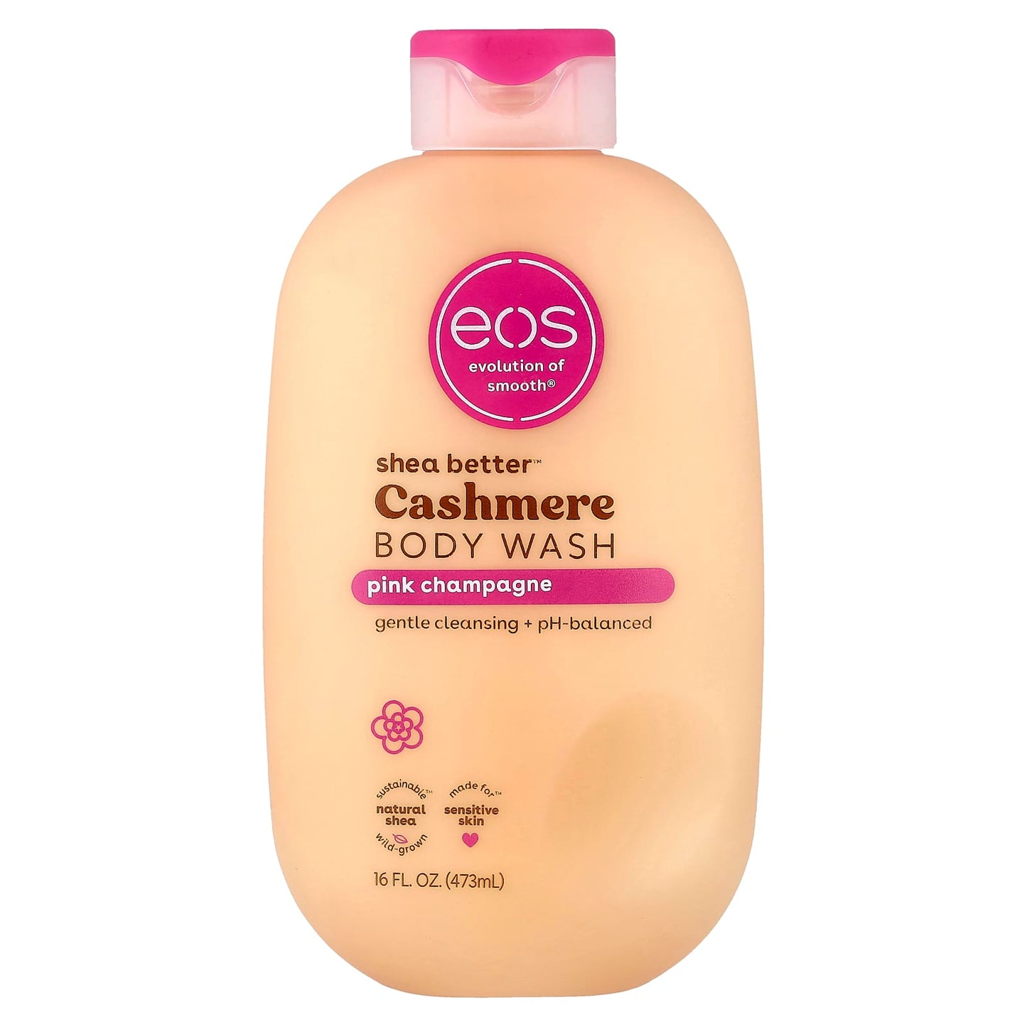 Eos Shea Better, Gel douche au cachemire, Champagne rose, 473 ml