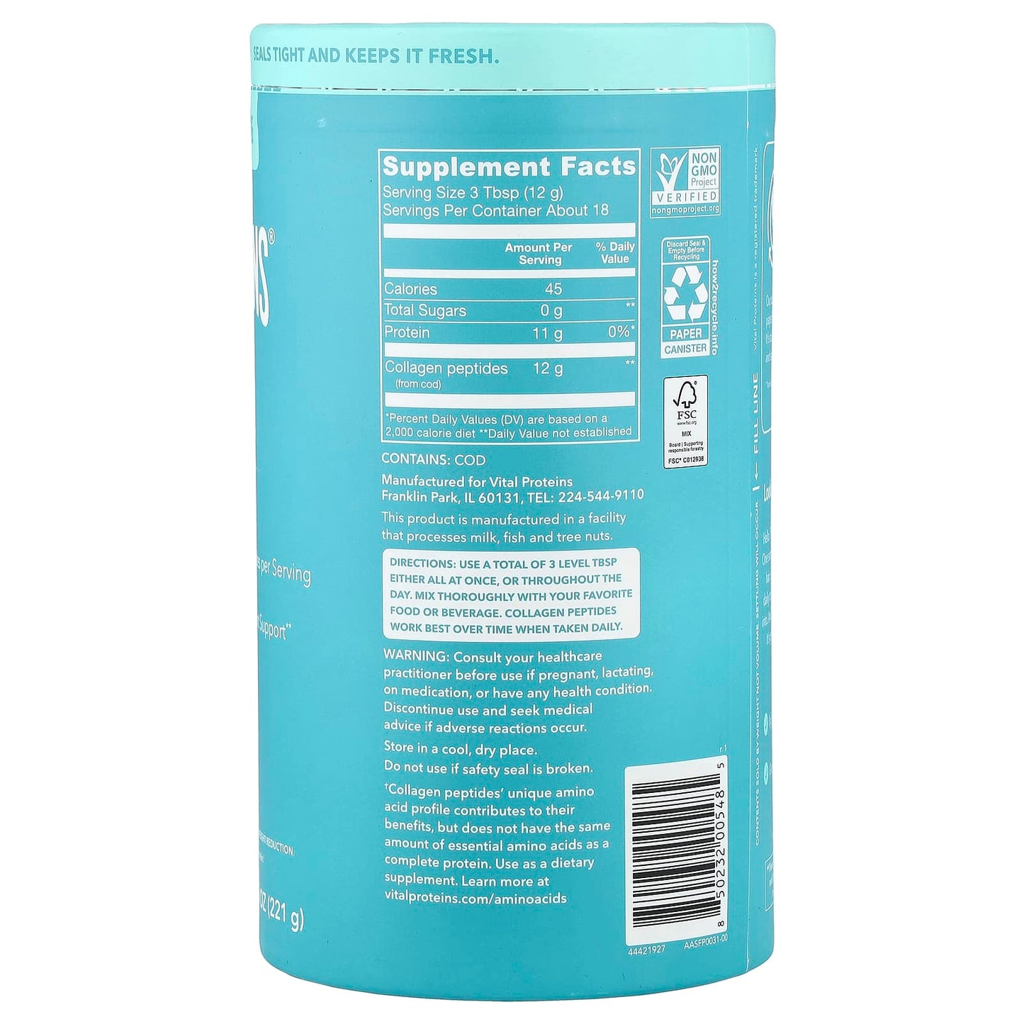 Vital Proteins Marine Collagen Powder, 221 grams