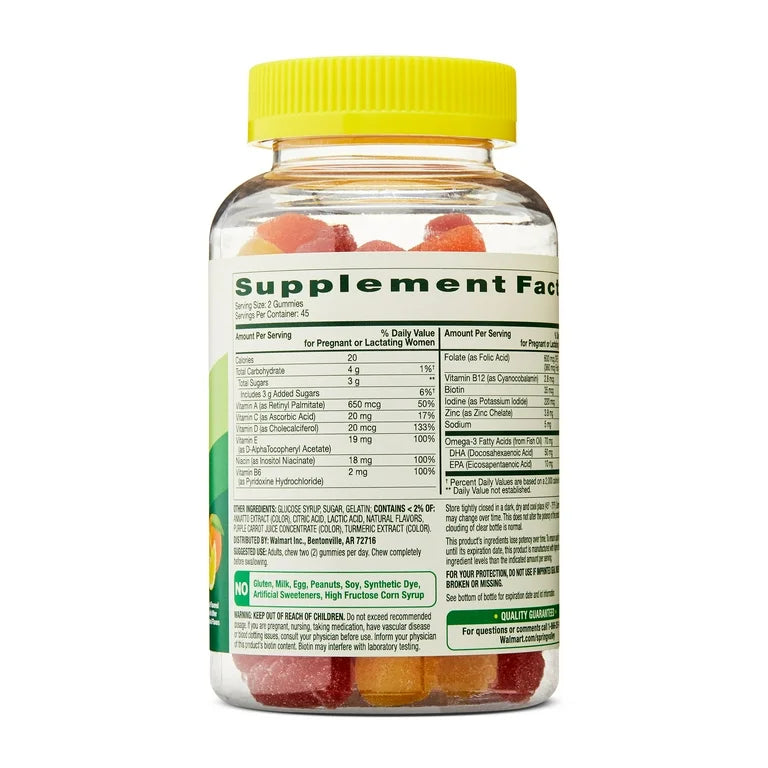 Spring Valley vitamines prénatales avec DHA et acide folique, 90 gummies