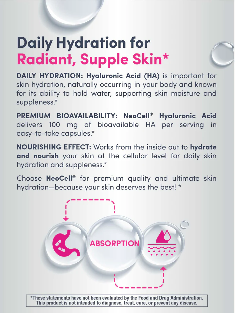 NeoCell Hyaluronic Acid, 100mg, 100 Capsules