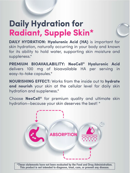 NeoCell Hyaluronic Acid, 100mg, 100 Capsules
