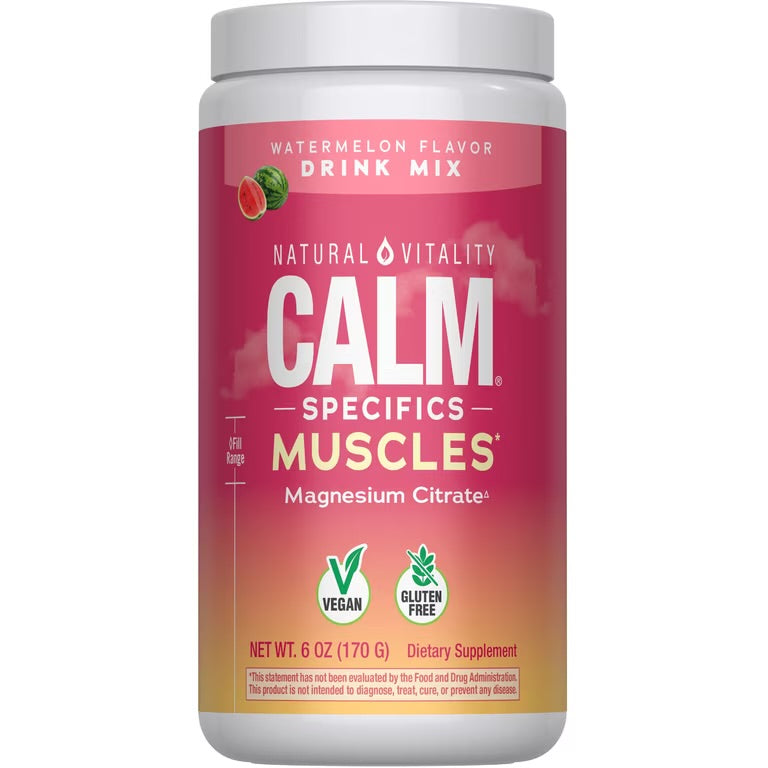 Natural Vitality, CALM, Specifics Muscles, Mélange à boire au citrate de magnésium, goût Pastèque, 170 g