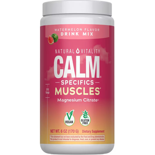 Natural Vitality, CALM, Specifics Muscles, Mélange à boire au citrate de magnésium, goût Pastèque, 170 g