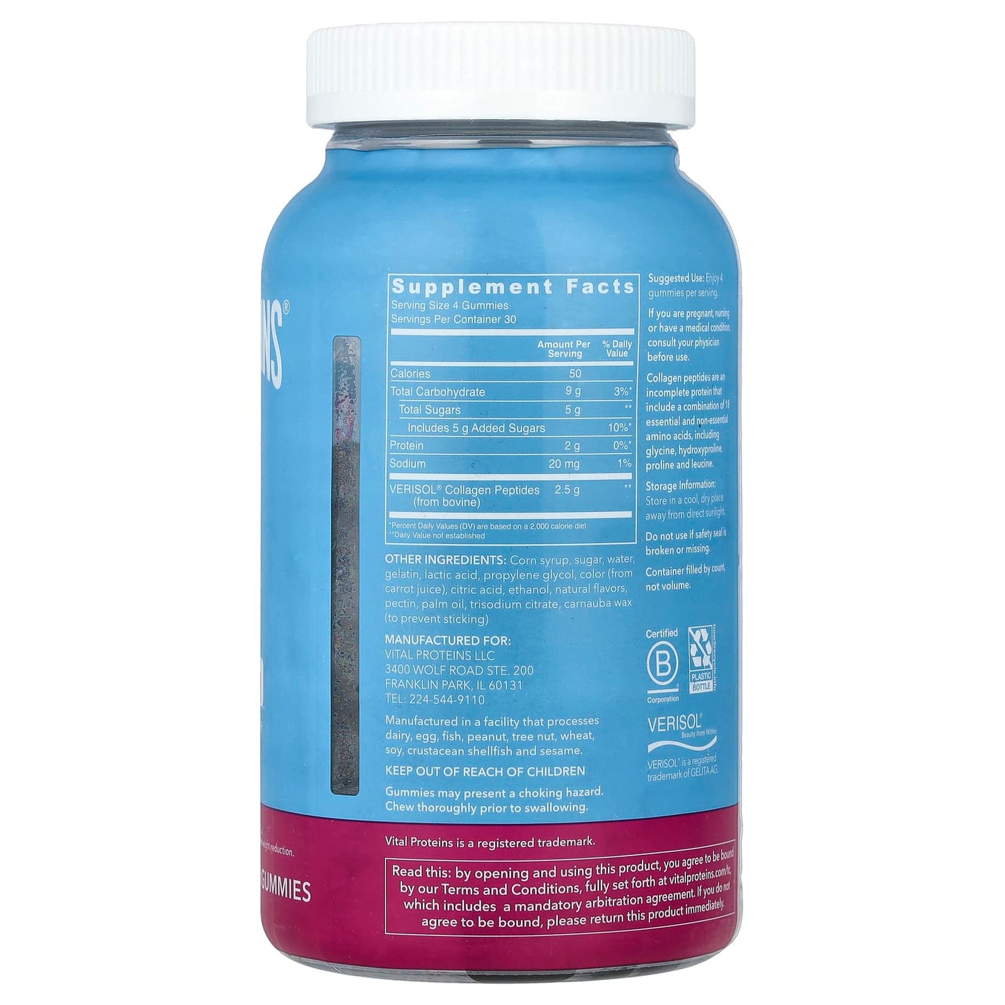 Vital Proteins Collagène Gummies, Raspberry, 120 Gummies