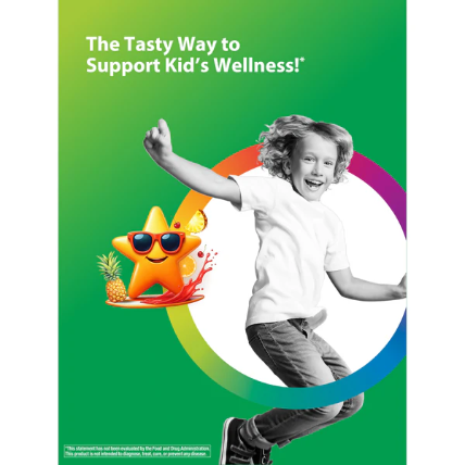 Natural Vitality Kid’s One Multivitamines + Probiotiques et, Nutriments naturels, goût punch aux fruits, 120 comprimés à mâcher