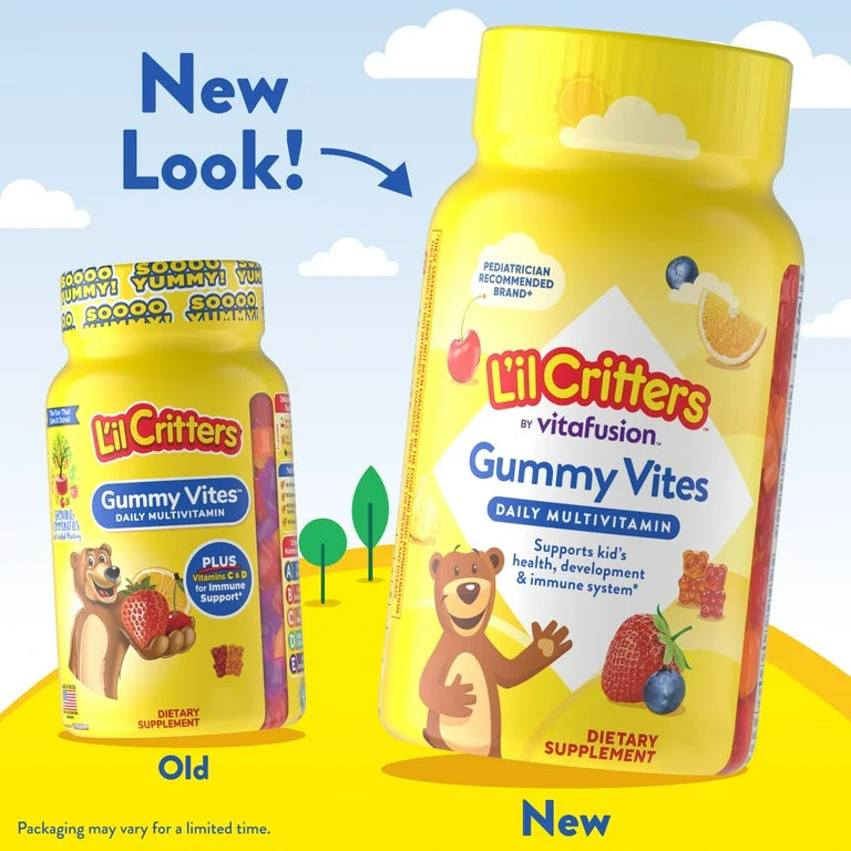 L'il Critters Gummy Vites, gummy multivitamins for children aged 2 and up, fruity flavors, 70 gummies