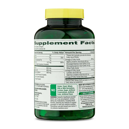 Spring Valley Triple Omega, gélules d'huile de poisson 800 mg, d'huile de lin 800 mg et d'huile de bourrache, 120 gélules