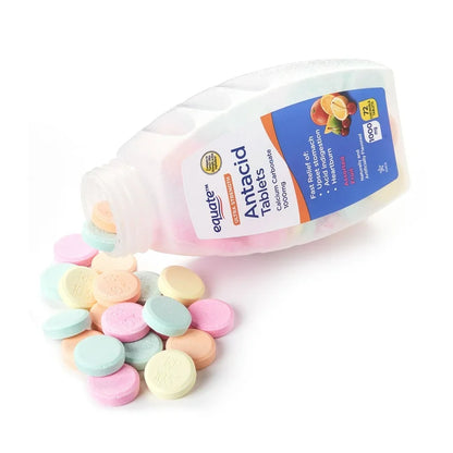 Equate Comprimés à croquer antiacides ultra-forts, saveur baies et fraises assorties, 1000 mg, boîte de 72 comprimés