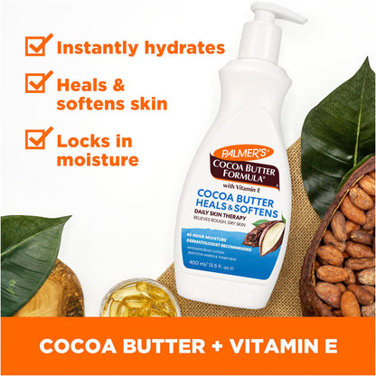 Palmers Cocoa Butter Formula® with Vitamin E, Daily Skin Therapy to Repair and Soften Skin, 400ml