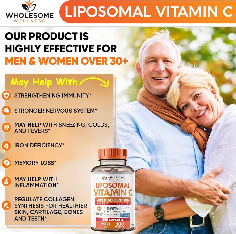 Wholesome Wellness Vitamine C Liposomale, 1500mg, 200 gélules