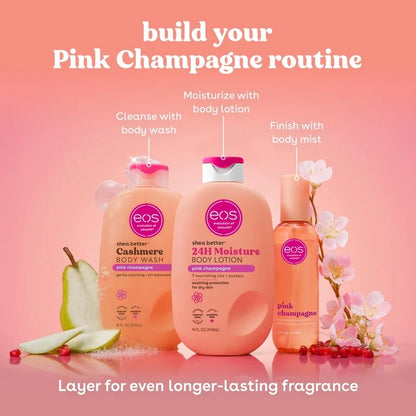 Eos Shea Better, Gel douche au cachemire, Champagne rose, 473 ml