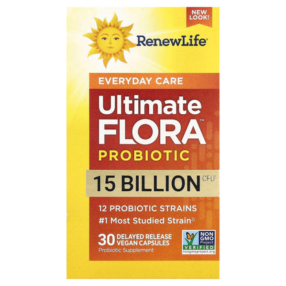 Renew Life Ultimate Flora Everyday Care Probiotic 15 Billion
30 gélules à libération prolongée