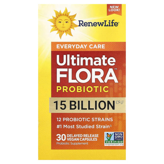 Renew Life Ultimate Flora Everyday Care Probiotic 15 Billion
30 gélules à libération prolongée