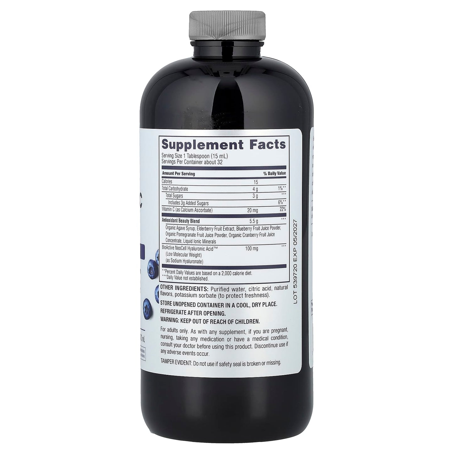 NeoCell Hyaluronic Acid 100 mg with Vitamin C, Liquid, Blueberry Flavor, 473 ml
