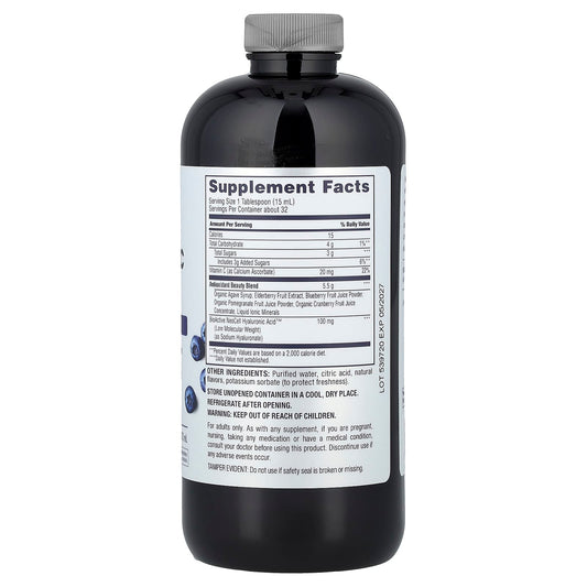 NeoCell Hyaluronic Acid 100 mg with Vitamin C, Liquid, Blueberry Flavor, 473 ml