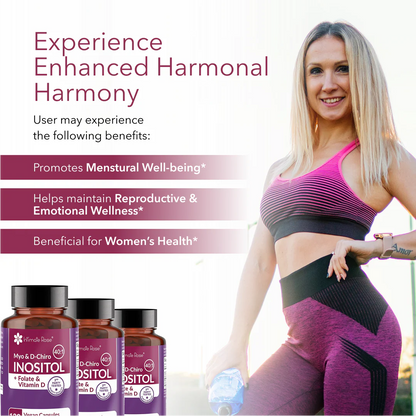 Intimate Rose Myo-Inositol & D-Chiro Inositol 40:1 + Folate & Vitamin D, 120 gélules