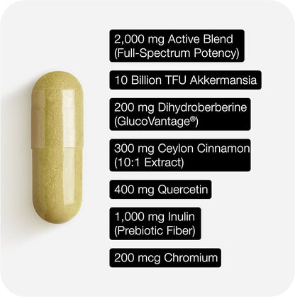 Toniiq GLP-1 Support | avec GlucoVantage® Dihydroberbérine et Akkermansia, brevetés et cliniquement étudiés | Soutien de l'appétit et de la satiété | 120 gélules