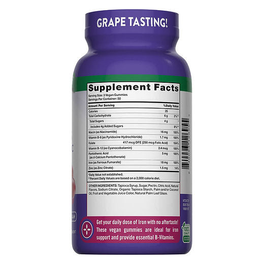 Nature’s Truth, Essential Iron ( Fer ) gummies + B Vitamins & Zinc, 150 gummies