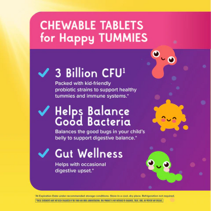 Renew Life Ultimate Flora, Probiotiques pour enfants, Baies délicieuses, 3 billion, 30 comprimés à croquer