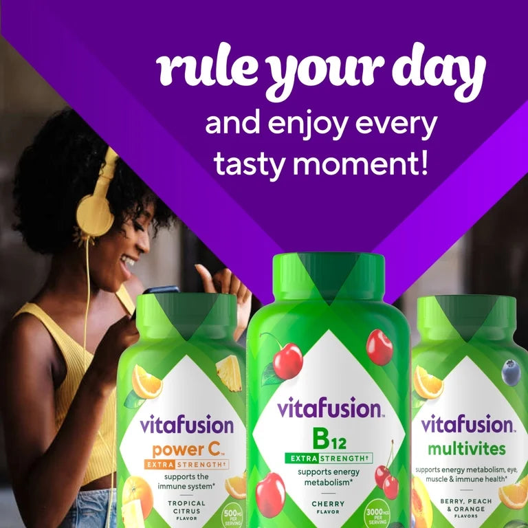 Vitafusion Vitamines B12 gummies extra forts, saveur cerise, 90 unités